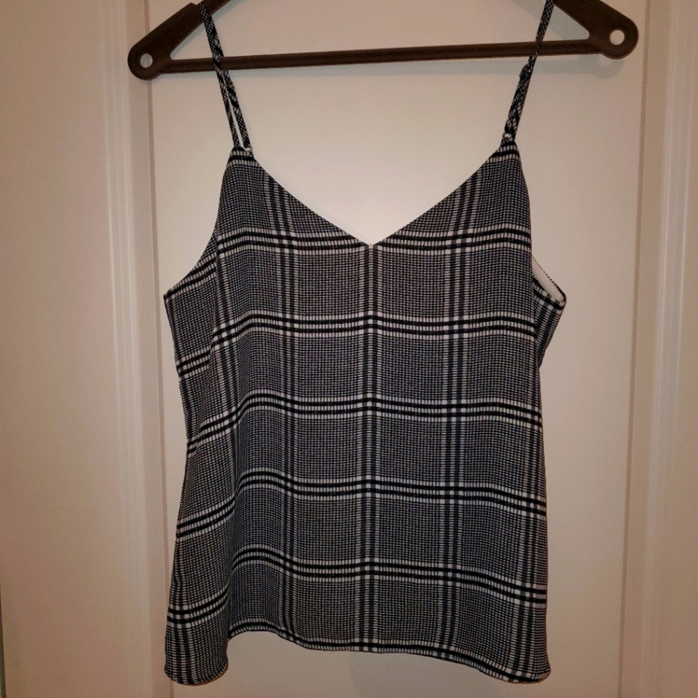 NWT Banana Republic Houndstooth Plaid Black and White Women's Blouse Top